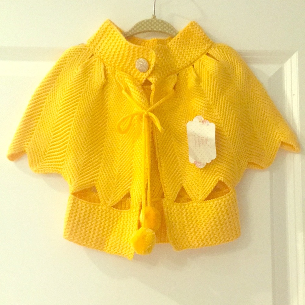 Knit pom Pom Poncho shrug